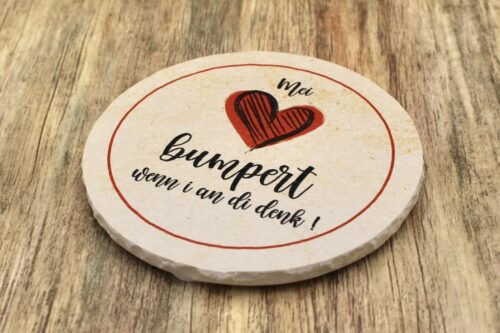 WBY - Mei Herz bumpert - Natursteinuntersetzer