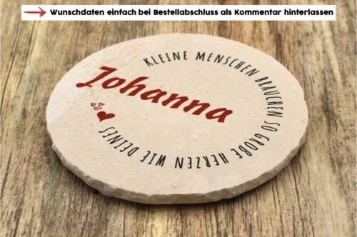 WBY - Große Herzen wie deines rund- Natursteinuntersetzer