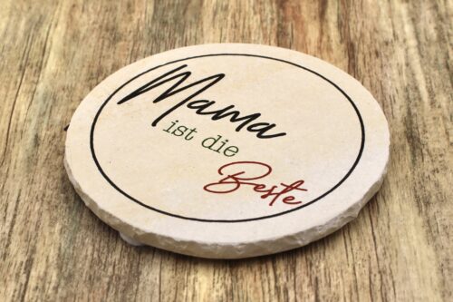 WBY - Mama ist die Beste - Natursteinuntersetzer
