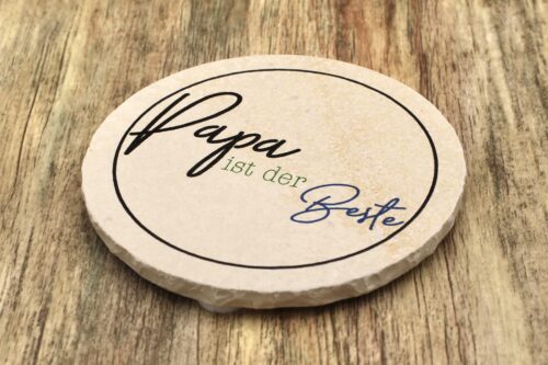 WBY - Papa ist der Beste - Natursteinuntersetzer