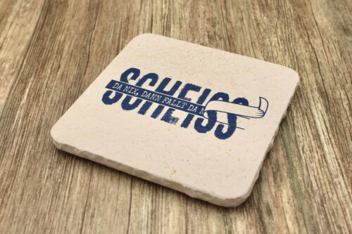 WBY - Scheiss danix- Natursteinuntersetzer