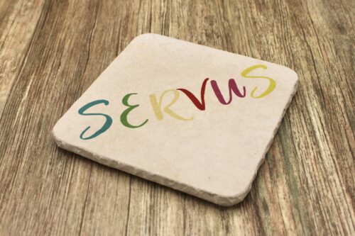 WBY - Servus - Natursteinuntersetzer