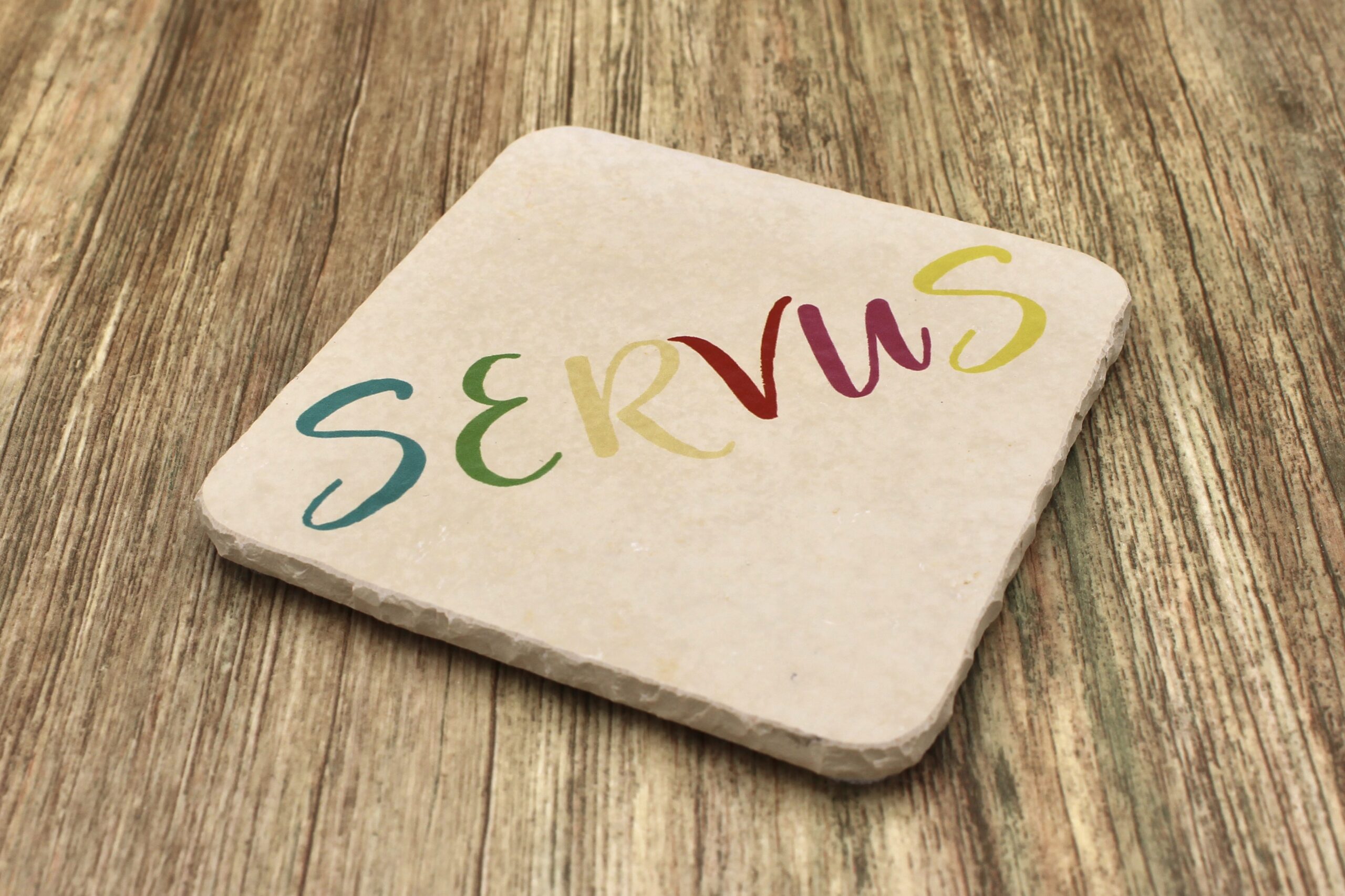 WBY - Servus - Natursteinuntersetzer