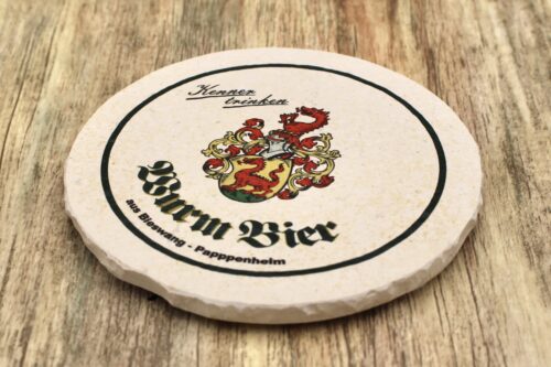 Wurm Bier - Natursteinuntersetzer