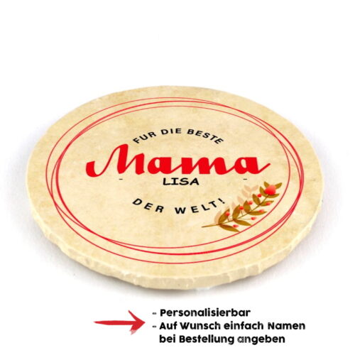 Muttertagsfützl "Beste Mama" personalisierbar - rund